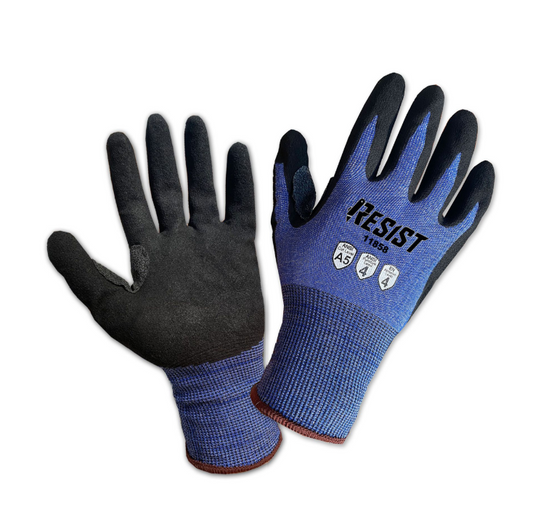 Cut Resistant 18 Gauge Knit Sandy Nitrile Palm Coated Gloves